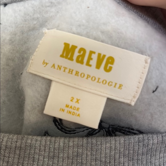 Anthropologie Maeve Gray Sweatshirt with embroidered Bow Print - Picture 9 of 10